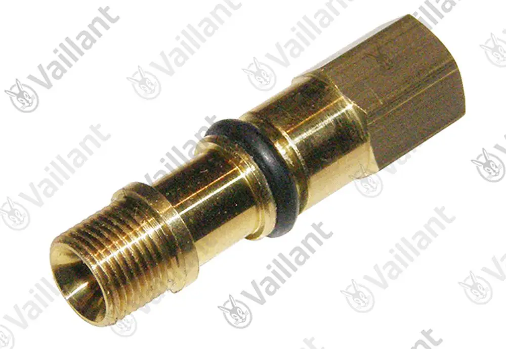 Messing-Venturidüse von Vaillant mit Gewinde und O-Ring, geeignet für Heizungsanlagen. Klare Form und Funktion, ohne sichtbare Artikelnummer.